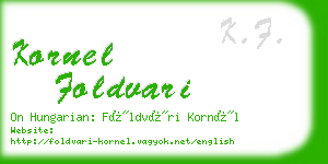 kornel foldvari business card